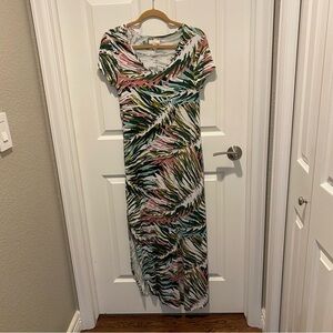 Cupio Green and Pink Patterned Maxi Dress